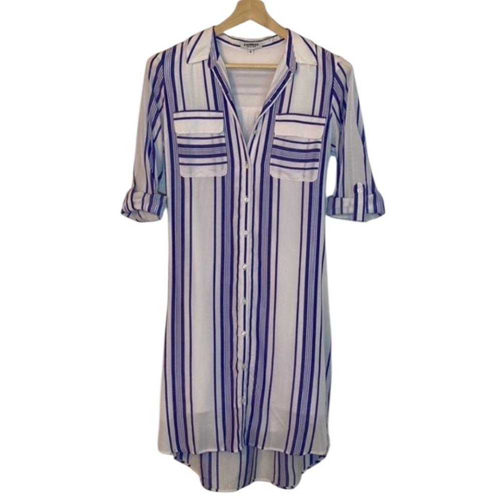NWOT | Express City Shirt Fully Lined Dress - Picture 8 of 15